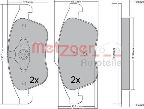 Metzger 1170672 - Brake Pad Set, disc brake autospares.lv