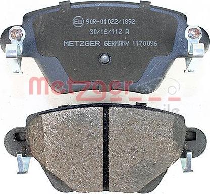 Metzger 1170096 - Brake Pad Set, disc brake autospares.lv