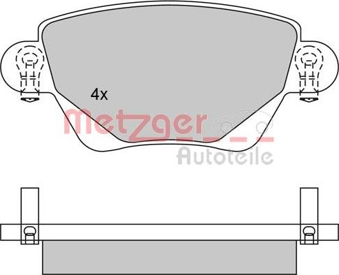 Metzger 1170096 - Brake Pad Set, disc brake autospares.lv