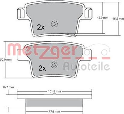 Metzger 1170092 - Brake Pad Set, disc brake autospares.lv