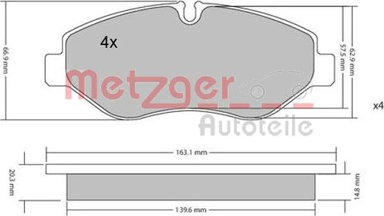 Metzger 1170040 - Brake Pad Set, disc brake autospares.lv