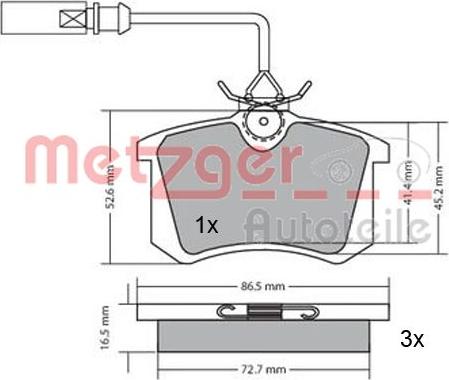 Metzger 1170054 - Brake Pad Set, disc brake autospares.lv