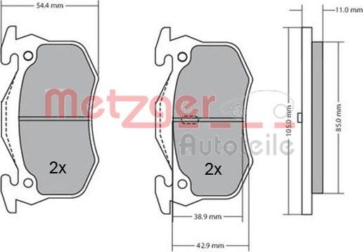 Metzger 1170050 - Brake Pad Set, disc brake autospares.lv