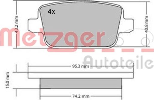 Metzger 1170058 - Brake Pad Set, disc brake autospares.lv