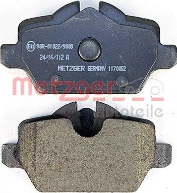 Metzger 1170052 - Brake Pad Set, disc brake autospares.lv