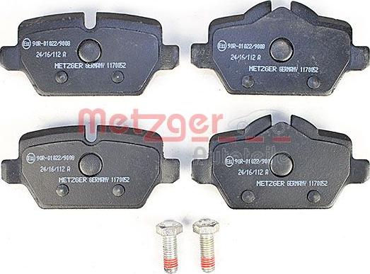 Metzger 1170052 - Brake Pad Set, disc brake autospares.lv