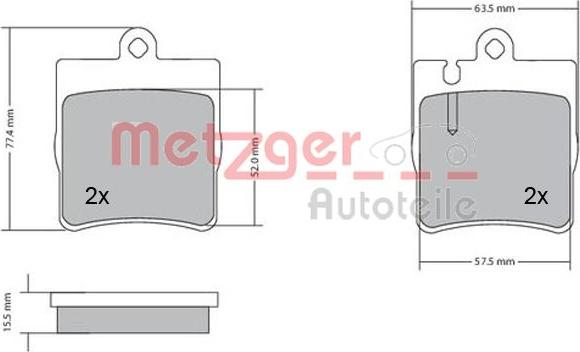 Metzger 1170064 - Brake Pad Set, disc brake autospares.lv