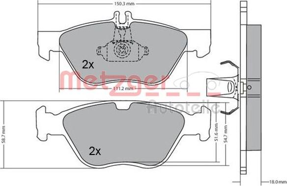 Metzger 1170065 - Brake Pad Set, disc brake autospares.lv