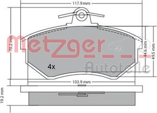 Metzger 1170066 - Brake Pad Set, disc brake autospares.lv