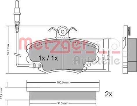 Metzger 1170009 - Brake Pad Set, disc brake autospares.lv