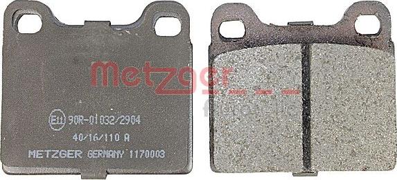 Metzger 1170003 - Brake Pad Set, disc brake autospares.lv