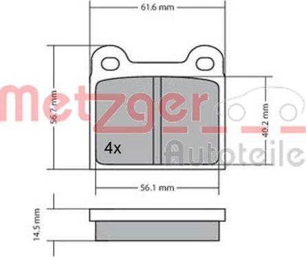 Metzger 1170003 - Brake Pad Set, disc brake autospares.lv