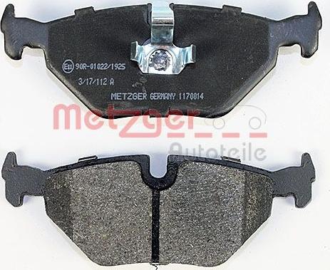 Metzger 1170014 - Brake Pad Set, disc brake autospares.lv