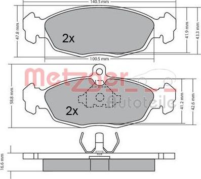Metzger 1170015 - Brake Pad Set, disc brake autospares.lv