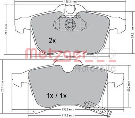 Metzger 1170010 - Brake Pad Set, disc brake autospares.lv