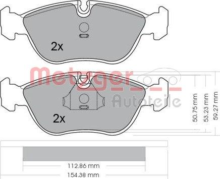 Metzger 1170012 - Brake Pad Set, disc brake autospares.lv