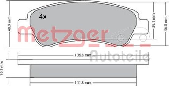 Metzger 1170085 - Brake Pad Set, disc brake autospares.lv