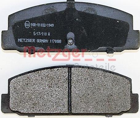 Metzger 1170088 - Brake Pad Set, disc brake autospares.lv