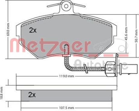 Metzger 1170082 - Brake Pad Set, disc brake autospares.lv