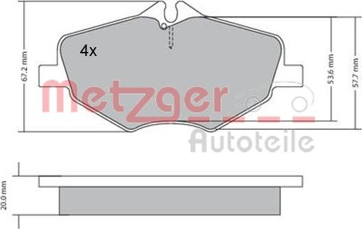 Metzger 1170087 - Brake Pad Set, disc brake autospares.lv