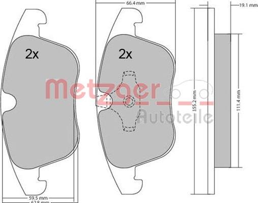 Metzger 1170035 - Brake Pad Set, disc brake autospares.lv