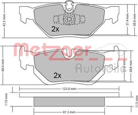 Metzger 1170031 - Brake Pad Set, disc brake autospares.lv