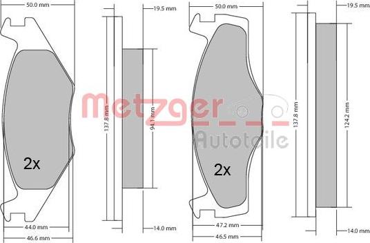 Metzger 1170033 - Brake Pad Set, disc brake autospares.lv