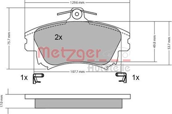 Metzger 1170032 - Brake Pad Set, disc brake autospares.lv