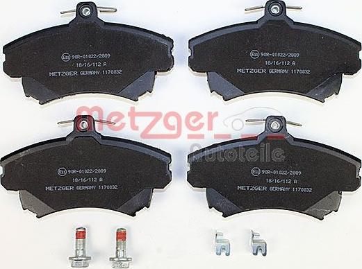 Metzger 1170032 - Brake Pad Set, disc brake autospares.lv