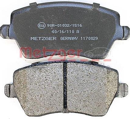 Metzger 1170029 - Brake Pad Set, disc brake autospares.lv