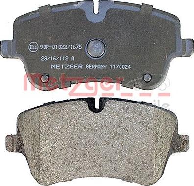 Metzger 1170024 - Brake Pad Set, disc brake autospares.lv