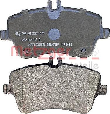 Metzger 1170024 - Brake Pad Set, disc brake autospares.lv