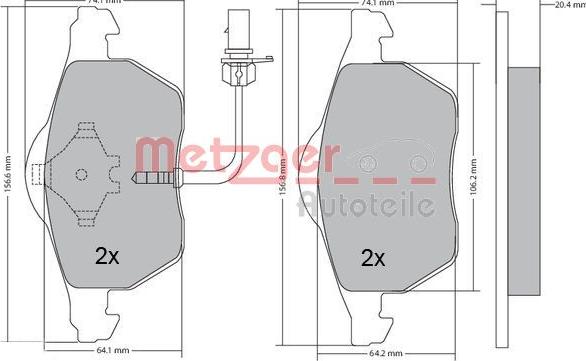 Metzger 1170020 - Brake Pad Set, disc brake autospares.lv