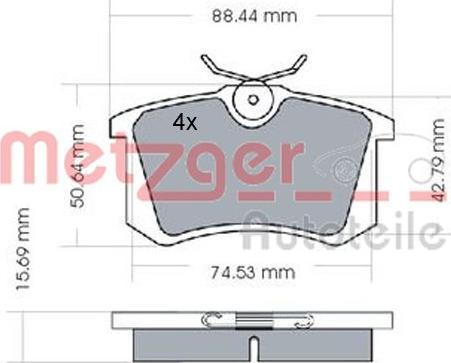 Metzger 1170022 - Brake Pad Set, disc brake autospares.lv