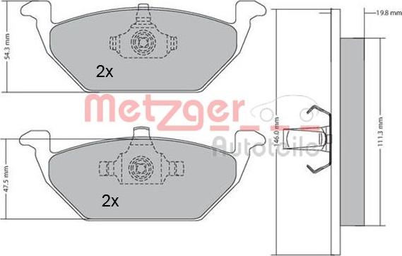 Metzger 1170027 - Brake Pad Set, disc brake autospares.lv