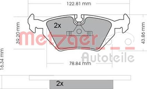 Metzger 1170075 - Brake Pad Set, disc brake autospares.lv