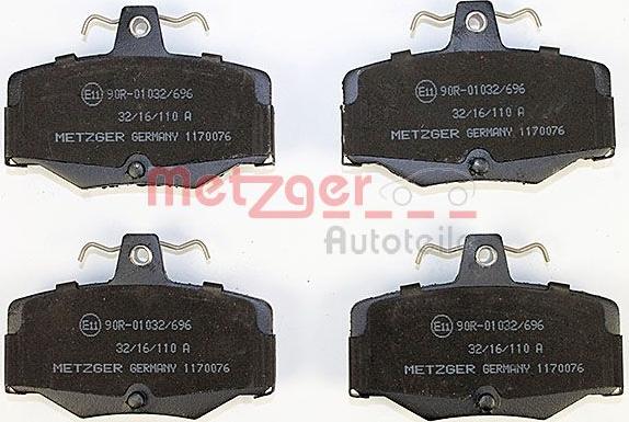 Metzger 1170076 - Brake Pad Set, disc brake autospares.lv