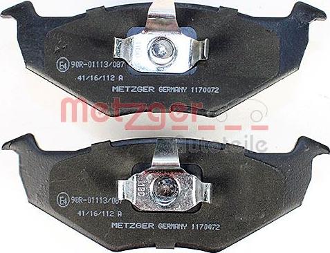 Metzger 1170072 - Brake Pad Set, disc brake autospares.lv