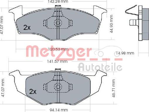 Metzger 1170072 - Brake Pad Set, disc brake autospares.lv