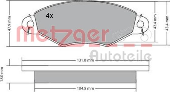 Metzger 1170199 - Brake Pad Set, disc brake autospares.lv