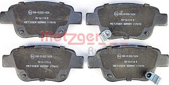 Metzger 1170193 - Brake Pad Set, disc brake autospares.lv