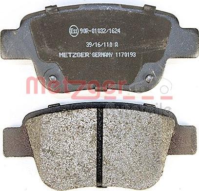 Metzger 1170193 - Brake Pad Set, disc brake autospares.lv