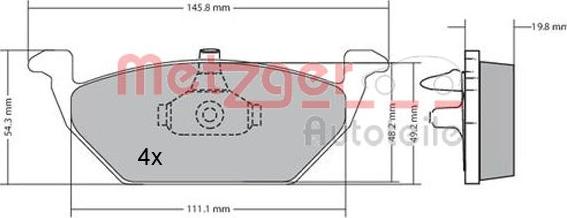 Metzger 1170144 - Brake Pad Set, disc brake autospares.lv