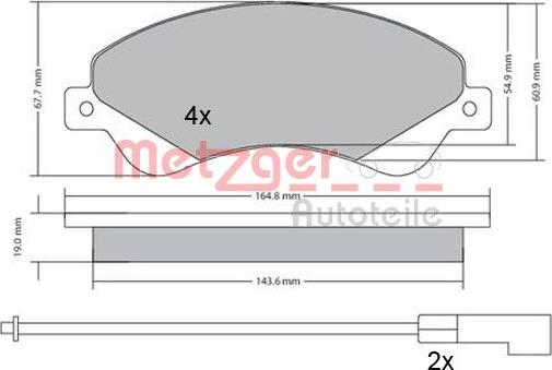 Metzger 1170146 - Brake Pad Set, disc brake autospares.lv