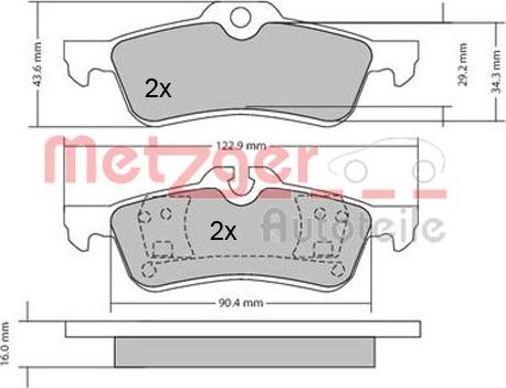 Metzger 1170154 - Brake Pad Set, disc brake autospares.lv