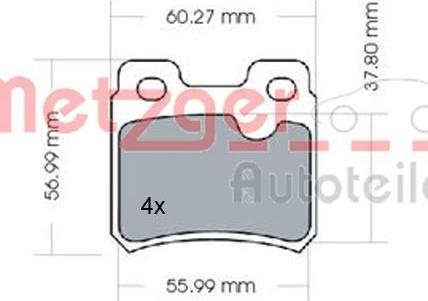 Metzger 1170165 - Brake Pad Set, disc brake autospares.lv