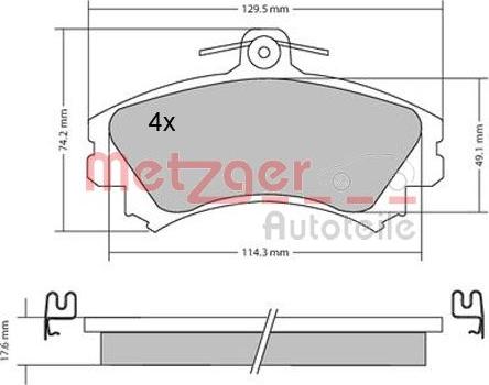 Metzger 1170166 - Brake Pad Set, disc brake autospares.lv