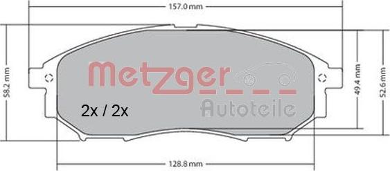 Metzger 1170101 - Brake Pad Set, disc brake autospares.lv