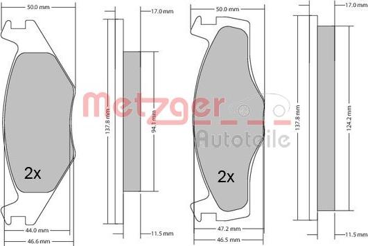 Metzger 1170103 - Brake Pad Set, disc brake autospares.lv