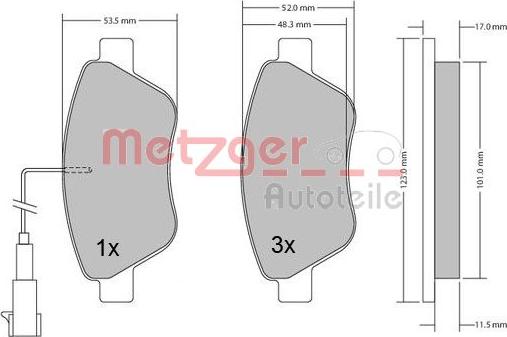 Metzger 1170102 - Brake Pad Set, disc brake autospares.lv